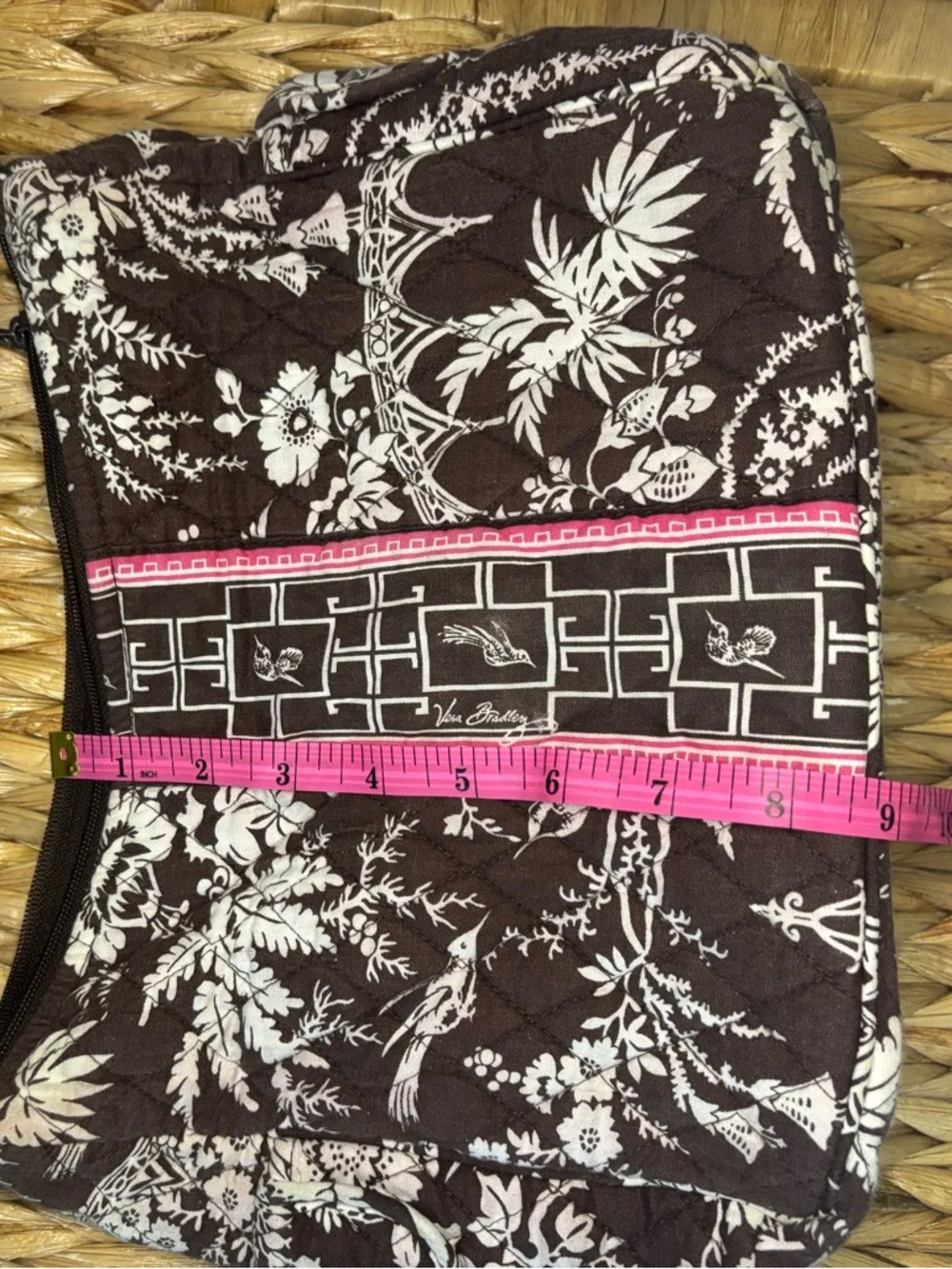 Vera Bradley Brown & Pink Quilted Floral Bag - Picture 13 of 16